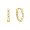 Gold / 12 MM Rope Huggie Earring - Adina Eden's Jewels