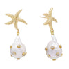 Pearl White Pearl Starfish Drop Stud Earring - Adina Eden's Jewels