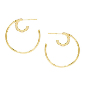 Gold Double Hoop Earring - Adina Eden's Jewels