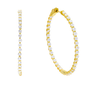 Gold Encrusted Hoop Earring - Adina Eden's Jewels