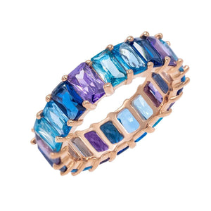 Sapphire Blue / 8 Ombré Blue Eternity Band - Adina Eden's Jewels
