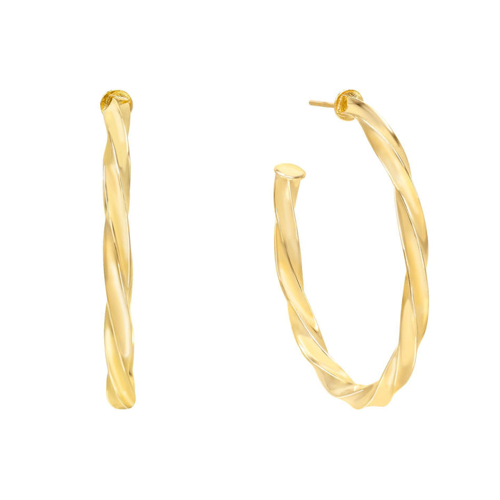 Gold Twisted Hoop Earring - Adina Eden's Jewels