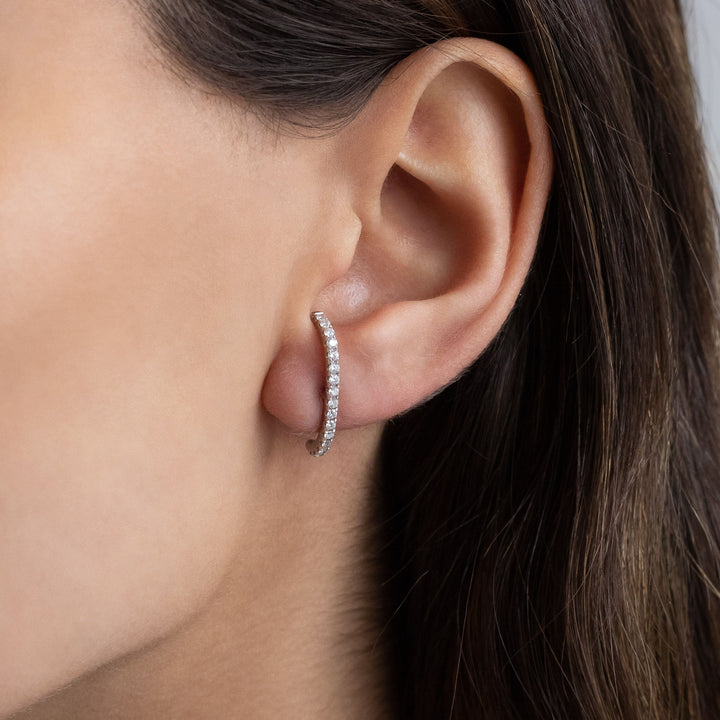  Diamond Pavé Hook Stud Earring 14K - Adina Eden's Jewels