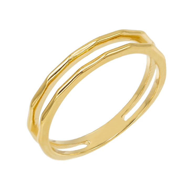 Gold / 6 Solid Two Row Ring - Adina Eden's Jewels