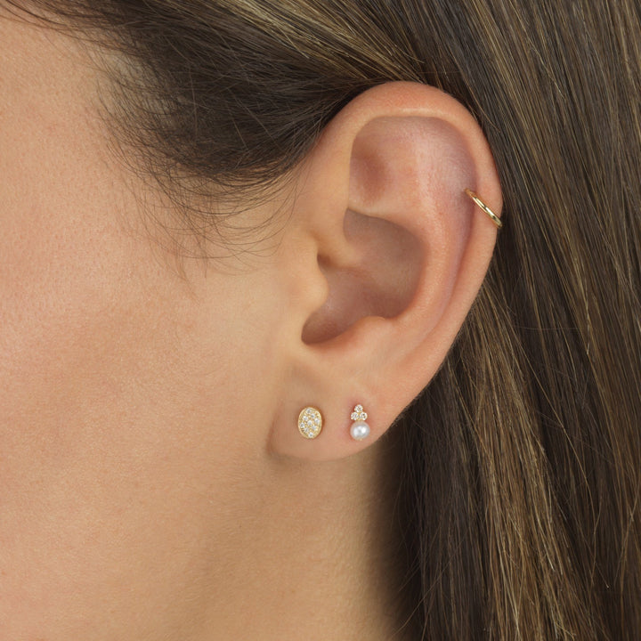 Oval Stud Earring 14K - Adina Eden's Jewels