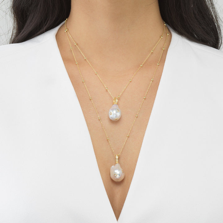  Pearl Bezel Necklace Combo Set - Adina Eden's Jewels
