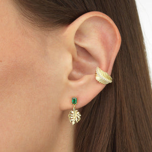  Small Leaf Stone Stud Earring - Adina Eden's Jewels