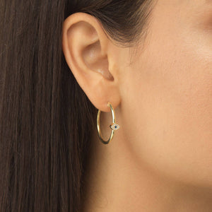  Evil Eye Hoop Earring - Adina Eden's Jewels