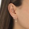 Diamond Bar Bezel Stud Earring 14K - Adina Eden's Jewels