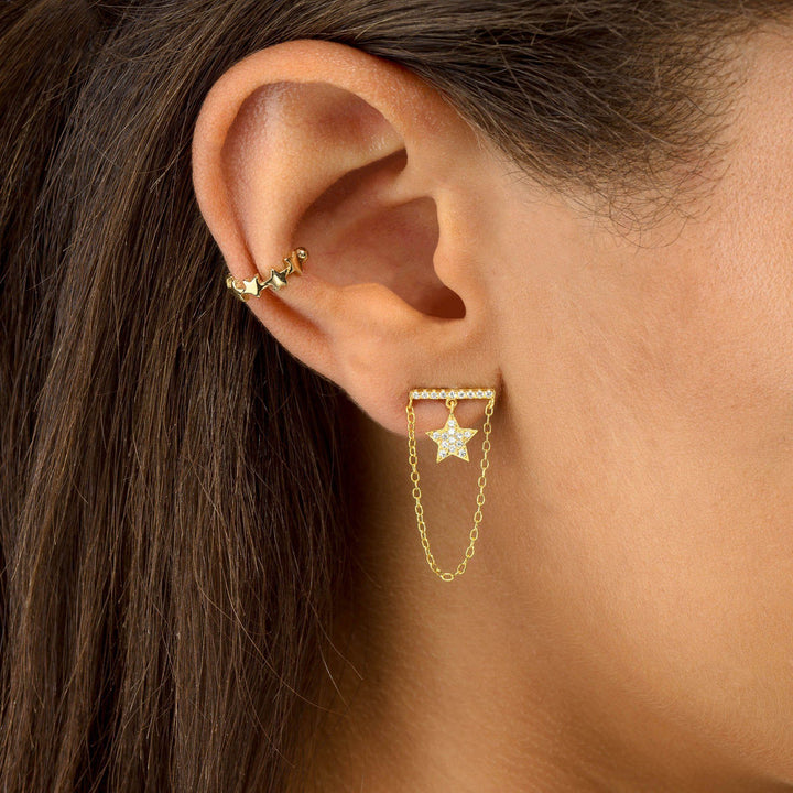  Star Bar Stud Earring - Adina Eden's Jewels