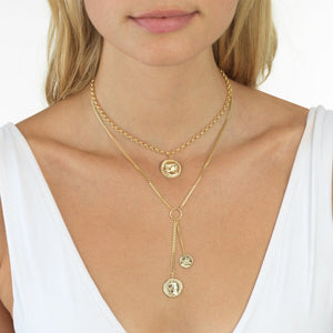  Caesar Coin Lariat 14K - Adina Eden's Jewels