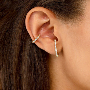  Dainty Baguette Ear Cuff - Adina Eden's Jewels