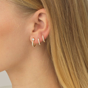  Pavé Oval Huggie Earring - Adina Eden's Jewels