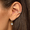  Heart Stone Huggie Earring - Adina Eden's Jewels