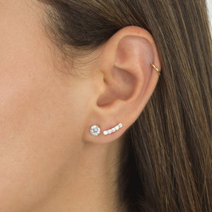  CZ Bar Stud Earring 14K - Adina Eden's Jewels