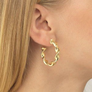  Spiral Hollow Hoop Earring - Adina Eden's Jewels