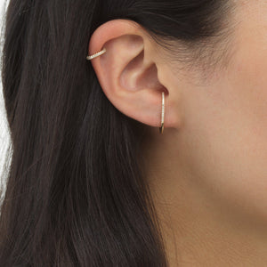  Diamond Hook Stud & Ear Cuff Combo Set 14K - Adina Eden's Jewels