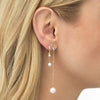  Double Pearl Dangle Huggie Earring - Adina Eden's Jewels