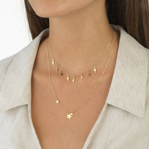  Lightning Bolt Necklace 14K - Adina Eden's Jewels