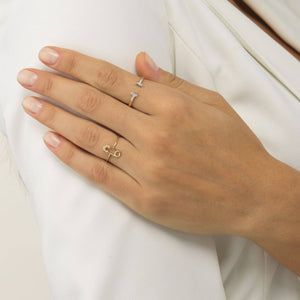  Diamond Bar Ring 14K - Adina Eden's Jewels