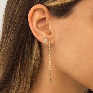  Snake Chain Drop Stud Earring 14K - Adina Eden's Jewels