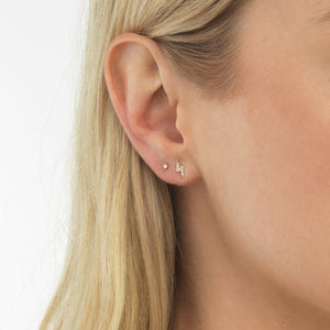  Diamond Lightning Bolt Stud Earring Combo Set 14K - Adina Eden's Jewels