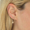  Diamond Chain Hook Stud Earring 14K - Adina Eden's Jewels