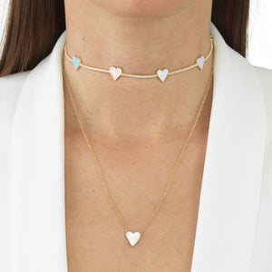  Enamel Heart Necklace - Adina Eden's Jewels