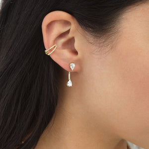  Teardrop Curved Stud Earring - Adina Eden's Jewels