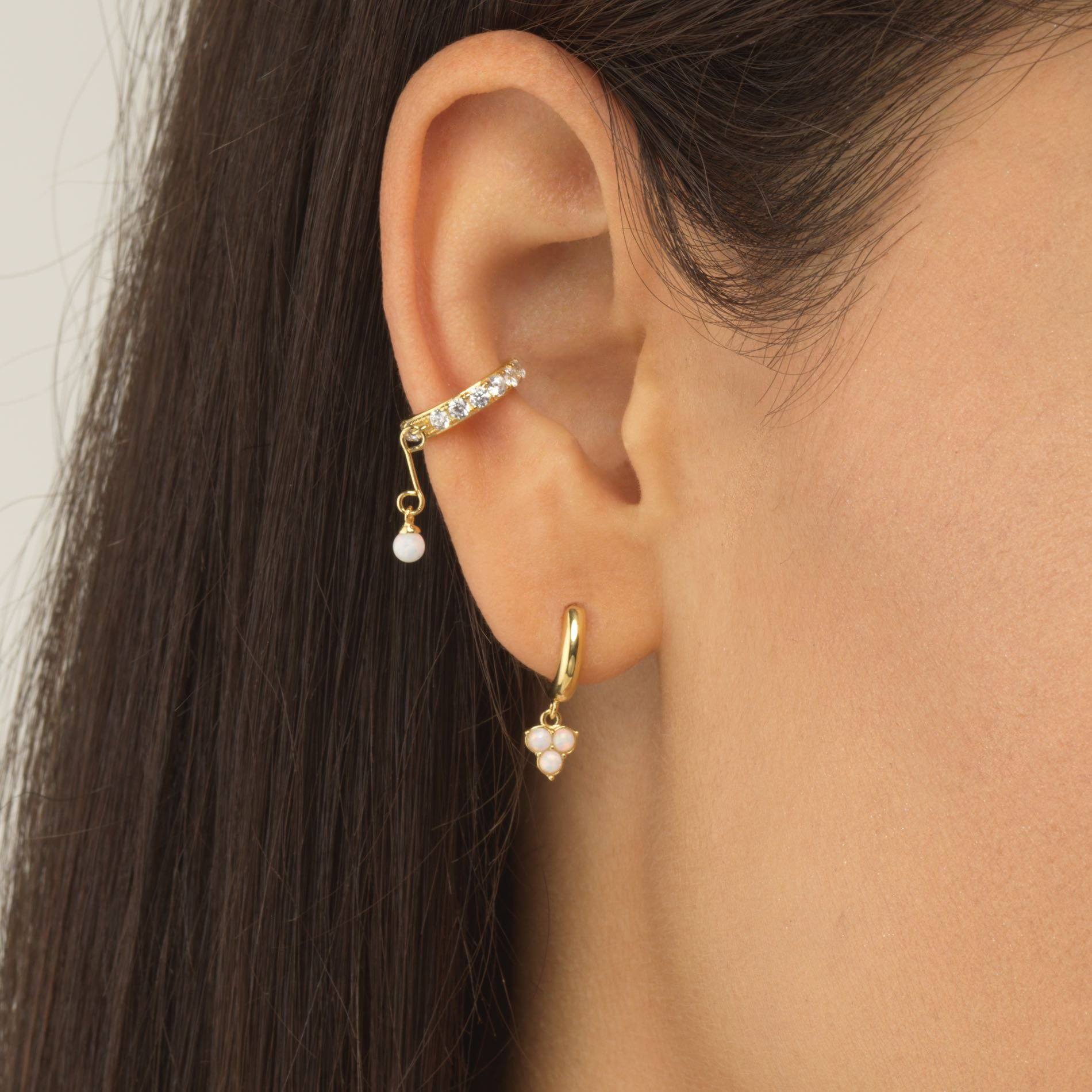 Gold Opal Dangle Ear Cuff Adina Eden Jewels1