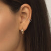  Tricolor Hoop Stud Earring 14K - Adina Eden's Jewels