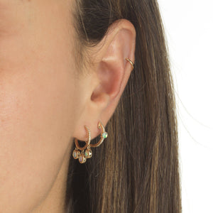  Diamond Opal Dangle Hoop Earring 14K - Adina Eden's Jewels