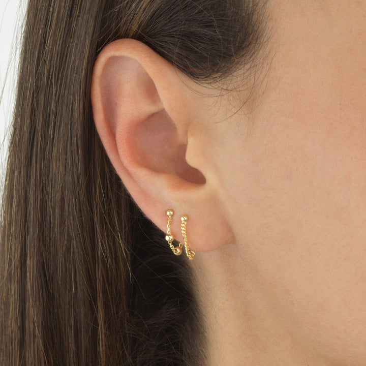  Ball Chain Stud Earring 14K - Adina Eden's Jewels