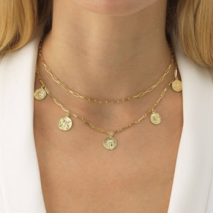  5 Coin Dangling Chain Necklace - Adina Eden's Jewels