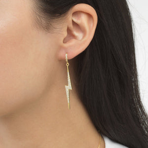  Pavé Bolt Huggie Earring - Adina Eden's Jewels