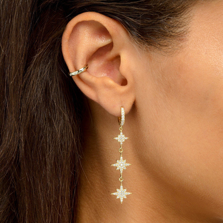  Dangling Starburst Huggie Earring - Adina Eden's Jewels