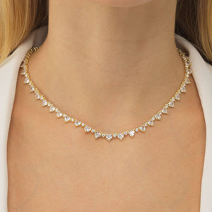  Heart Tennis Necklace - Adina Eden's Jewels