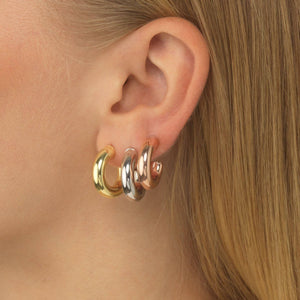  X Small Thick Hollow Hoop Earring Combo Set - Adina Eden's Jewels