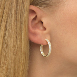  Pavé Hoop Earring - Adina Eden's Jewels