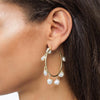  Pearl Pendant Hoop Earring - Adina Eden's Jewels