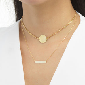  Engravable Bar Necklace 14K - Adina Eden's Jewels