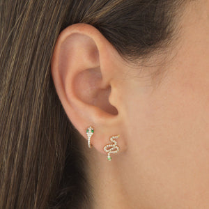  Diamond Snake Stud Earring 14K - Adina Eden's Jewels