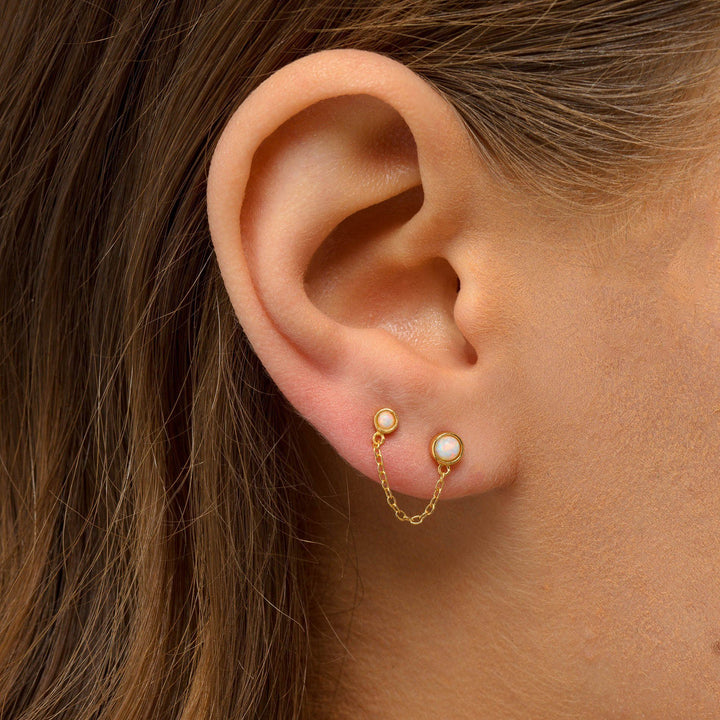  Opal Chain Stud Earring - Adina Eden's Jewels