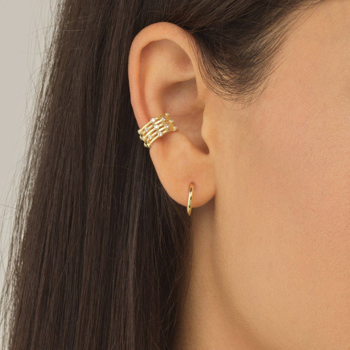  Solid Hoop Stud Earring - Adina Eden's Jewels