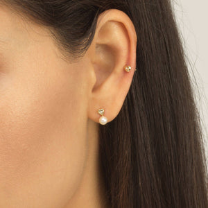  Diamond Heart Stud Earring 14K - Adina Eden's Jewels