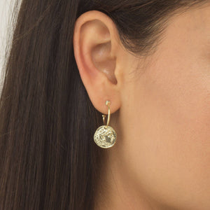  Vintage Coin Hoop Earring - Adina Eden's Jewels