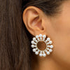  Pearl Circle Stud Earring - Adina Eden's Jewels