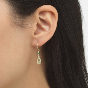  Shell Bezel Hoop Earring - Adina Eden's Jewels