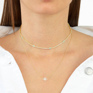  Evil Eye Tennis Choker - Adina Eden's Jewels