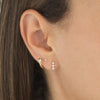  Diamond Trio Bezel Stud Earring 14K - Adina Eden's Jewels